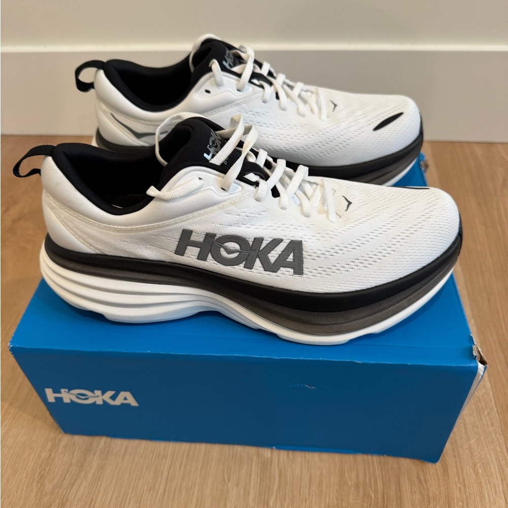 HOKA Bondi 8 One One Men's White/Black Sneakers
